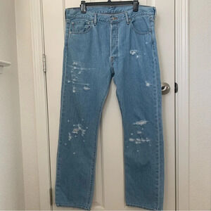 Levi’s 501 original straight button fly, distressed jeans 36 x 32.